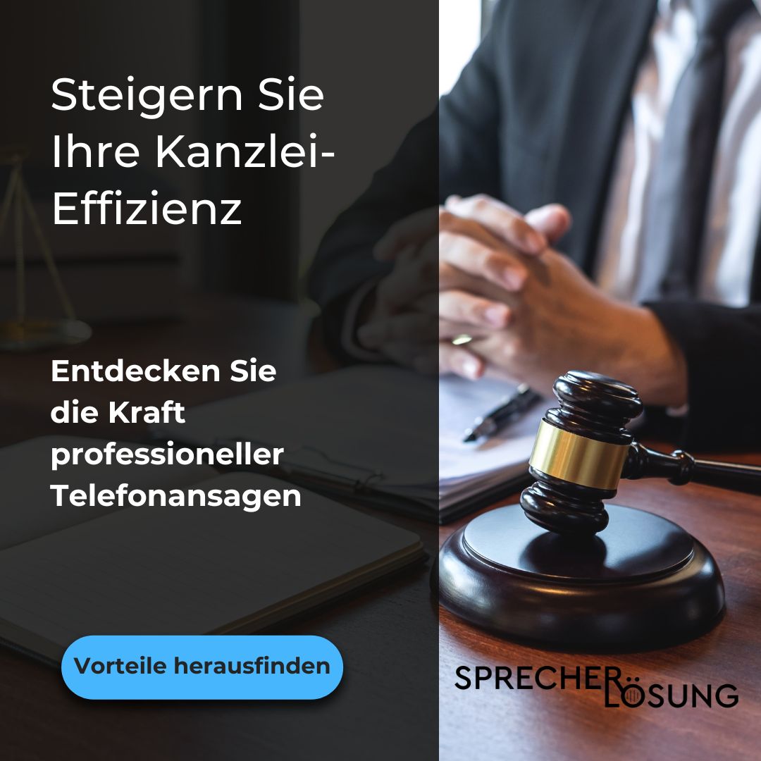 Professionelle Telefonansage Thumbnail für eine Rechtsanwaltskanzlei