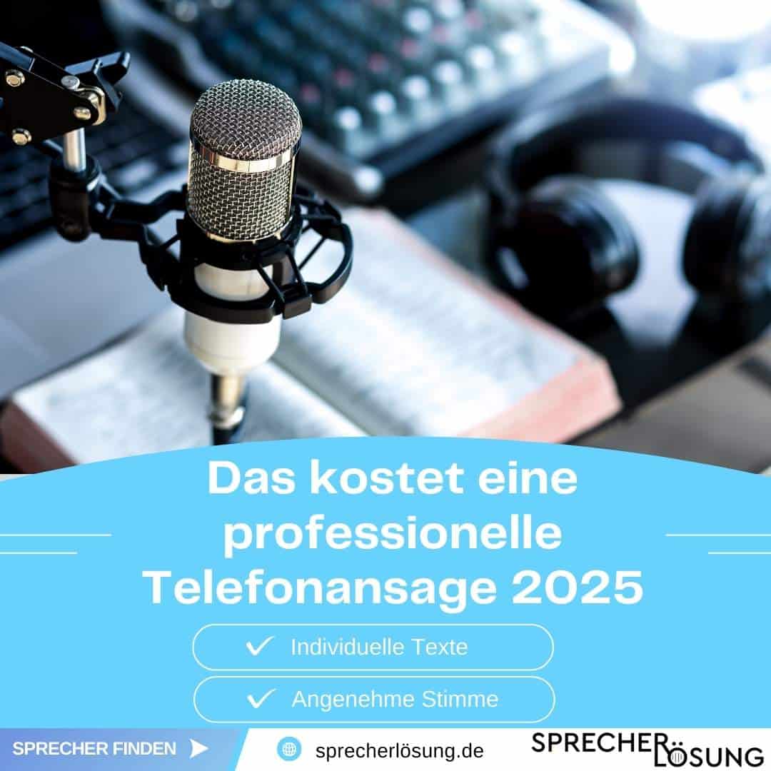 Das kostet eine professionelle Telefonansage in 2025. Aktuelle Preise und Informationen für Bandansagen und Einsatzmöglichkeiten.